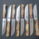 Set of 8 custom made kitchen knives from Houston Edge Works